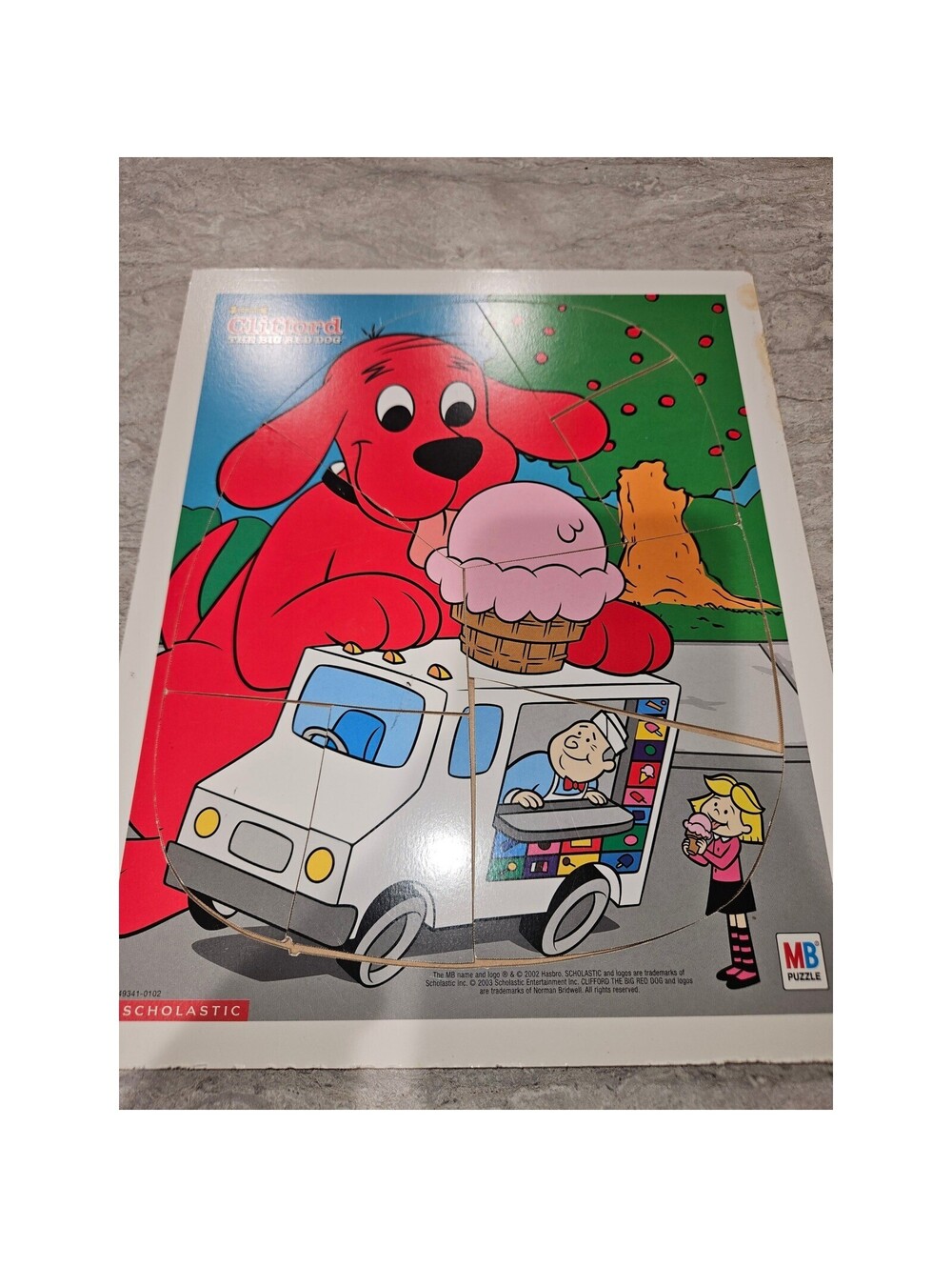 Vintage 2003 Clifford Big Red Dog Milton Bradley Scholastic Tray Puzzle 12 Piece